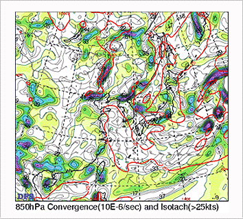 850hPa  (-߻) ǳ  Ÿ ϱ⵵