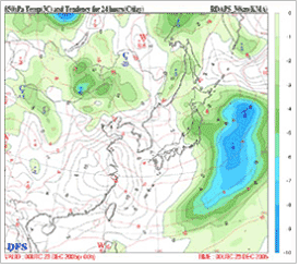 (RDAPS(UM 12km L70))  ƽþ  850hPa  º 24ð  ȭ øϿ ǥ ϱ⵵