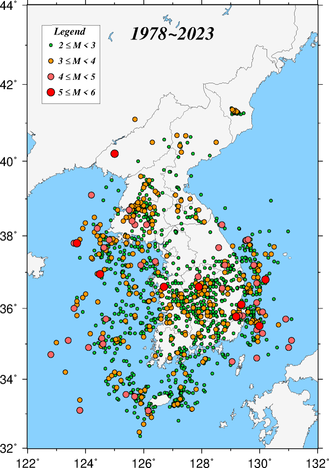 震源地分布図