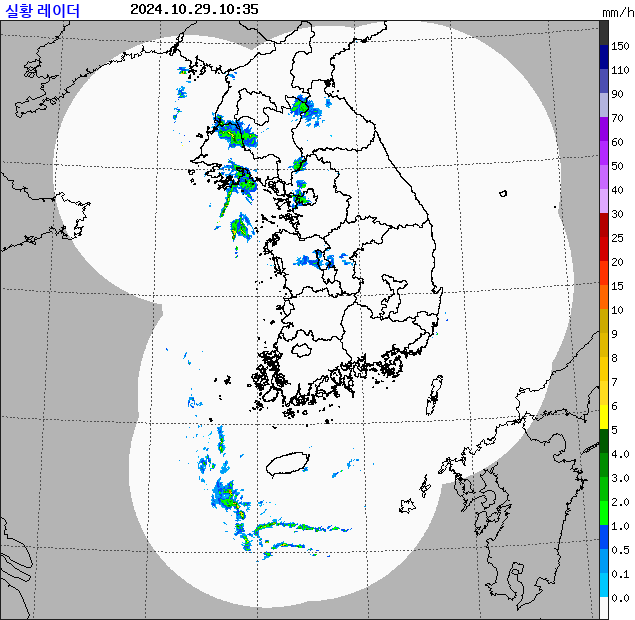 Rain rate : 2024/10/29 10:35 (KST)