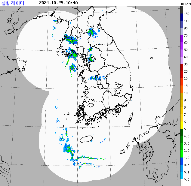 Rain rate : 2024/10/29 10:40 (KST)