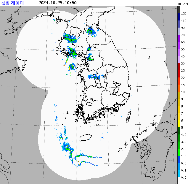 Rain rate : 2024/10/29 10:50 (KST)