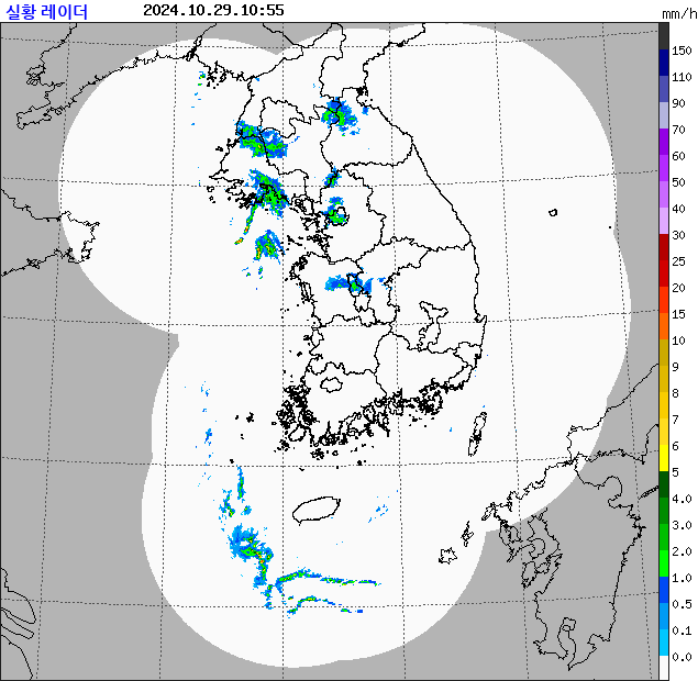 Rain rate : 2024/10/29 10:55 (KST)