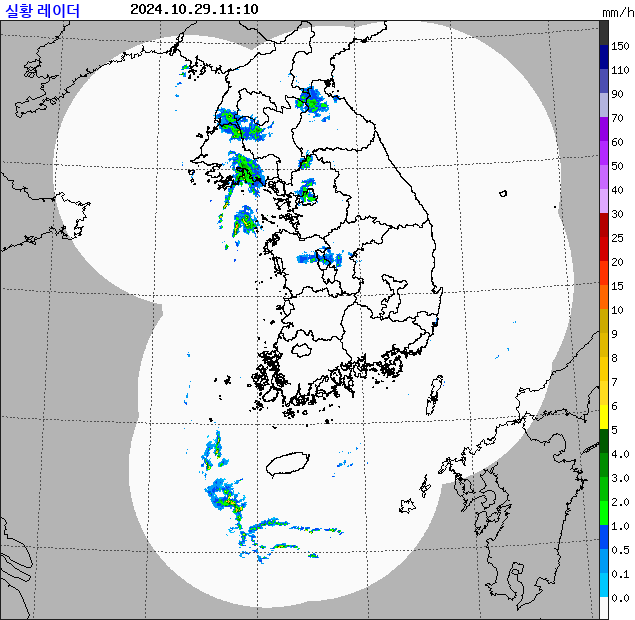 Rain rate : 2024/10/29 11:10 (KST)