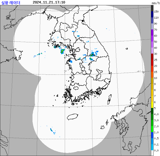 Rain rate : 2024/11/21 17:10 (KST)