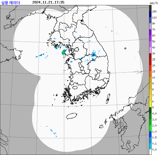 Rain rate : 2024/11/21 17:35 (KST)